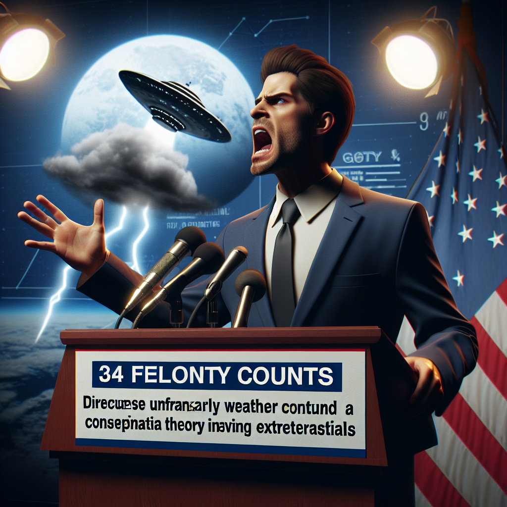 Trump Claims Not Guilty of 34 Felony Counts, Instead Blames Weather and Alien Conspiracy