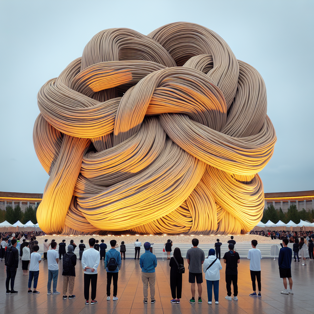 80th Anniversary of Nanjing Massacre Commemorated with Giant Noodle Sculpture