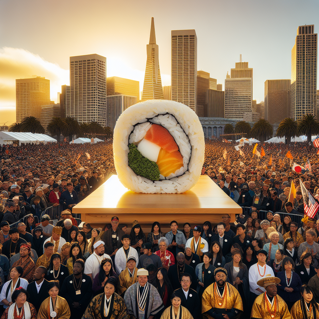 San Francisco Celebrates 80th Anniversary of the Nanjing Massacre with a Giant Sushi Roll